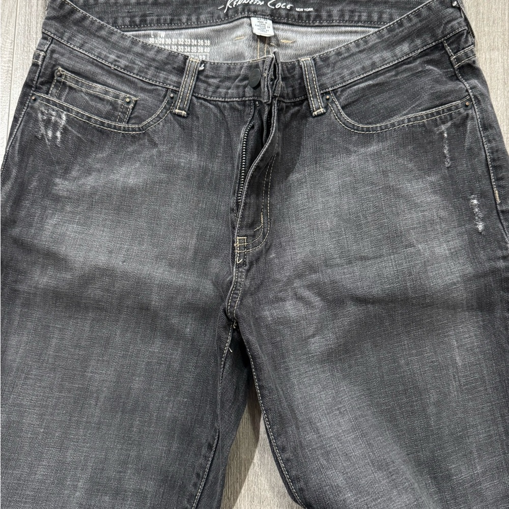 Retro Y2K Kenneth Cole Men's Dark Gray Relaxed Jeans